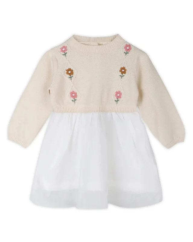 Floral Knit Embroidery Tu Tu Dress Metallic unclassified dresses
