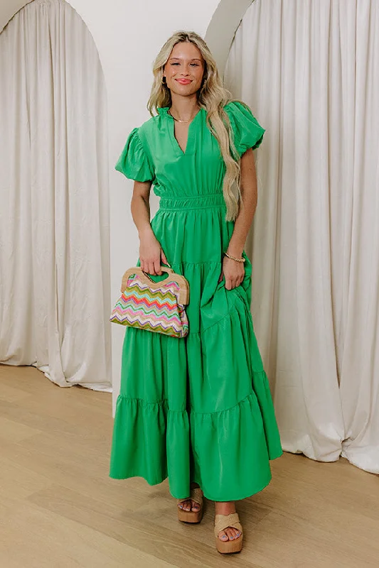 Simply Sweet Maxi Dress in Kelly Green Lightweight unclassified dresses