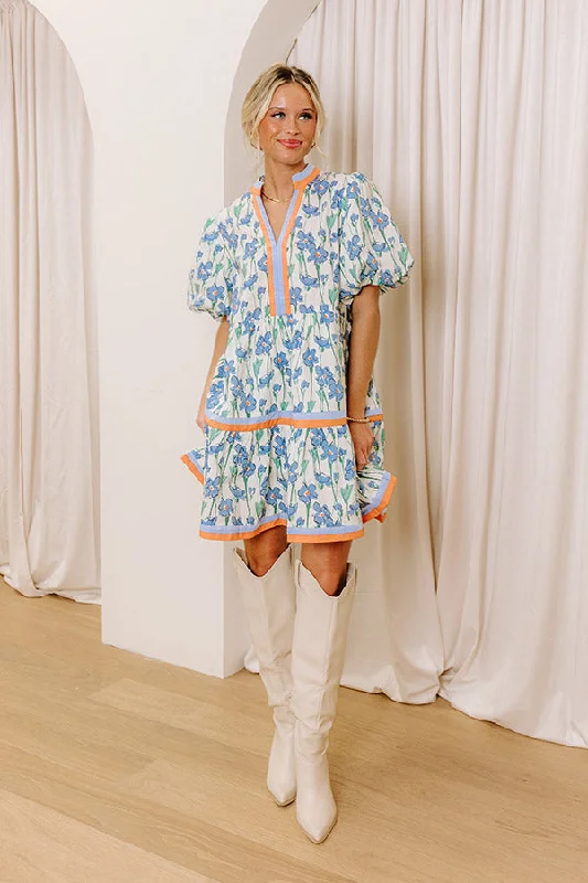 Fresh Horizon Floral Mini Dress in Airy Blue Winter unclassified dresses