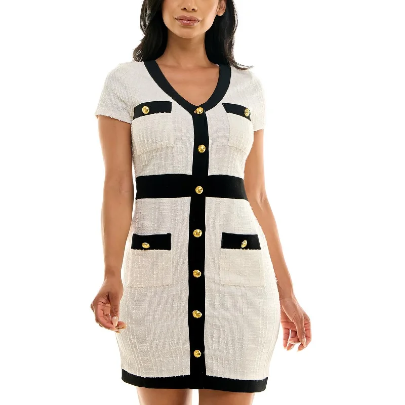Almost Famous Womens Juniors Above Knee Tweed Wear To Work Dress Tulle unclassified dresses Almost Famous Womens Juniors Above Knee Tweed Wear To Work Dress Tulle unclassified dresses