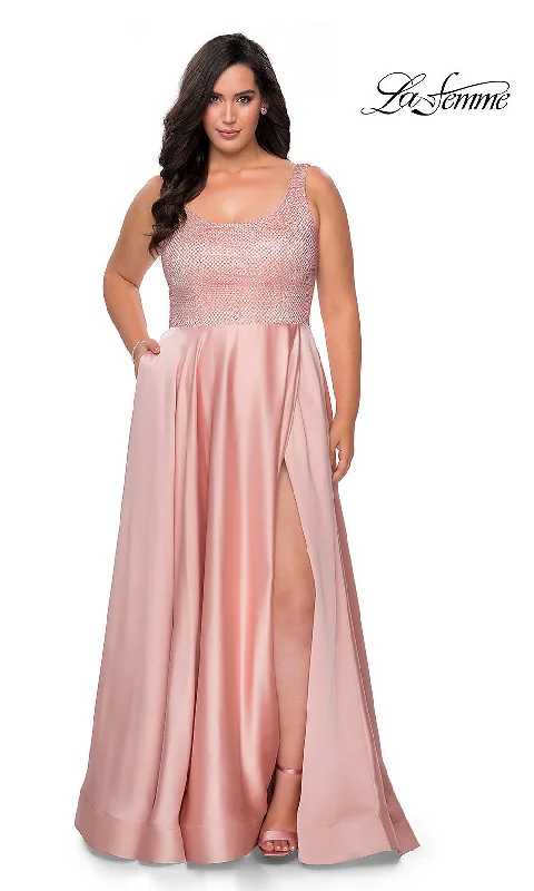 Long La Femme Plus-Size Prom Dress with Pockets