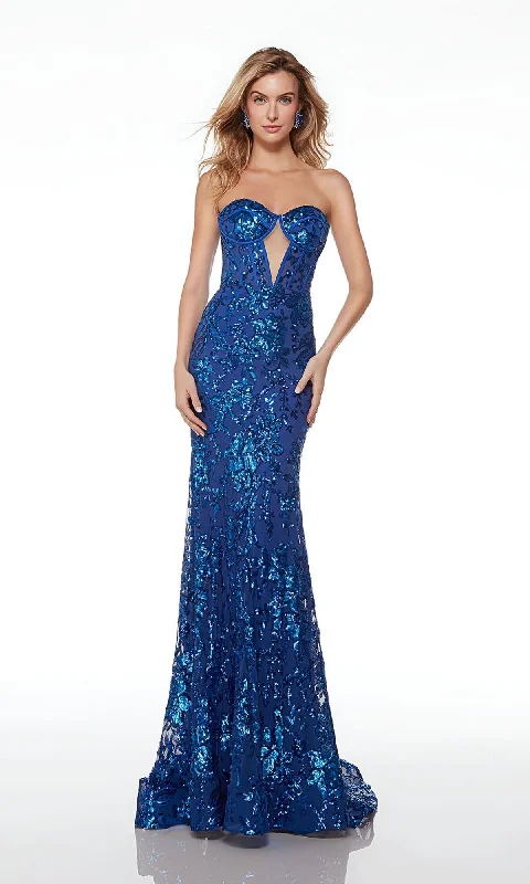 Alyce Strapless Long Sequin Prom Dress 61505