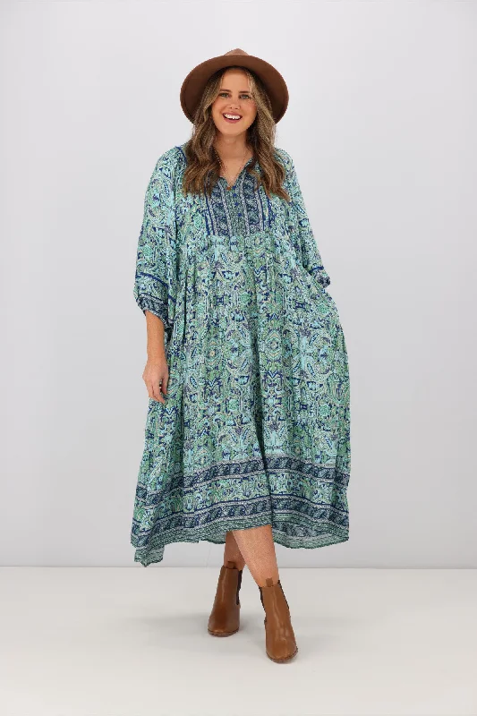 Boho Australia Sumaya Dress Blue Print