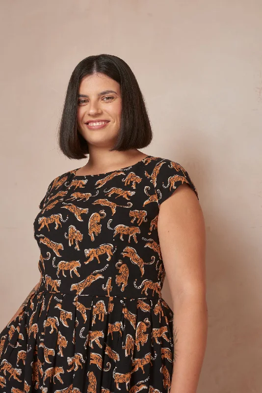 Claudia Leaping Leopards Dress