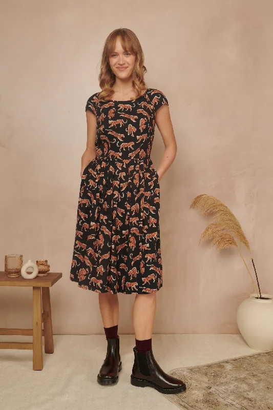 Claudia Leaping Leopards Dress