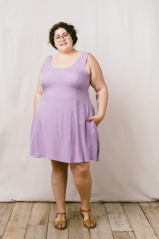 Delana Dress in Lilac Challis