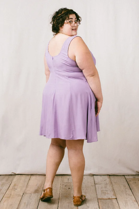 Delana Dress in Lilac Challis