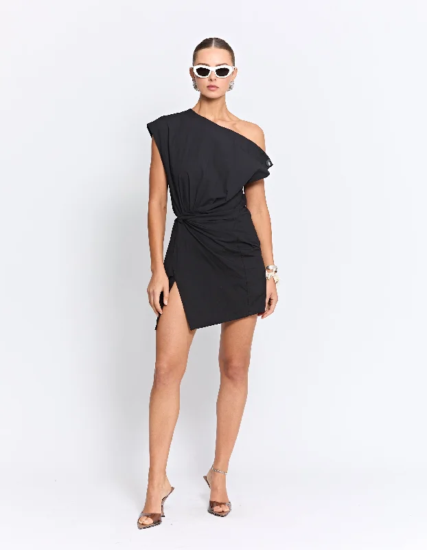 GRENADA MINI TWIST DRESS | BLACK