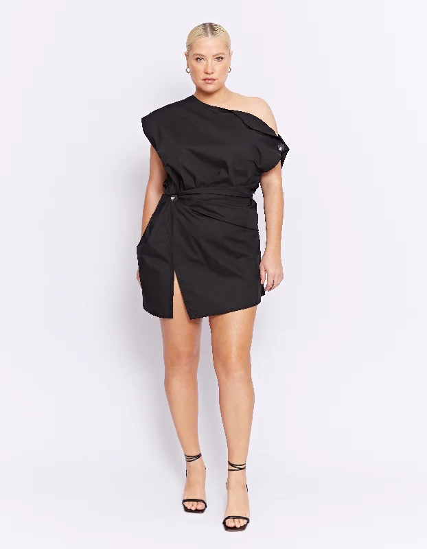 GRENADA MINI TWIST DRESS | BLACK