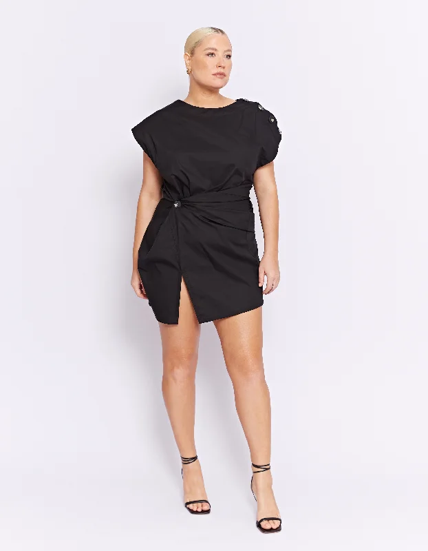 GRENADA MINI TWIST DRESS | BLACK