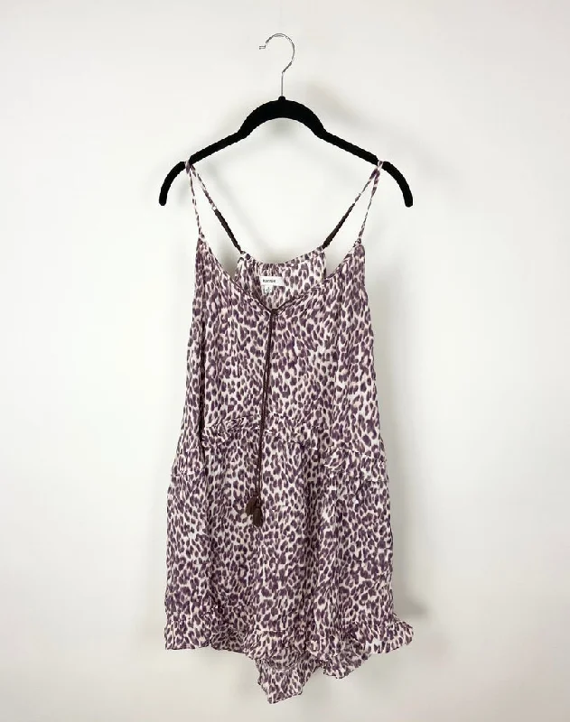 Purple Leopard Print Dress - Small