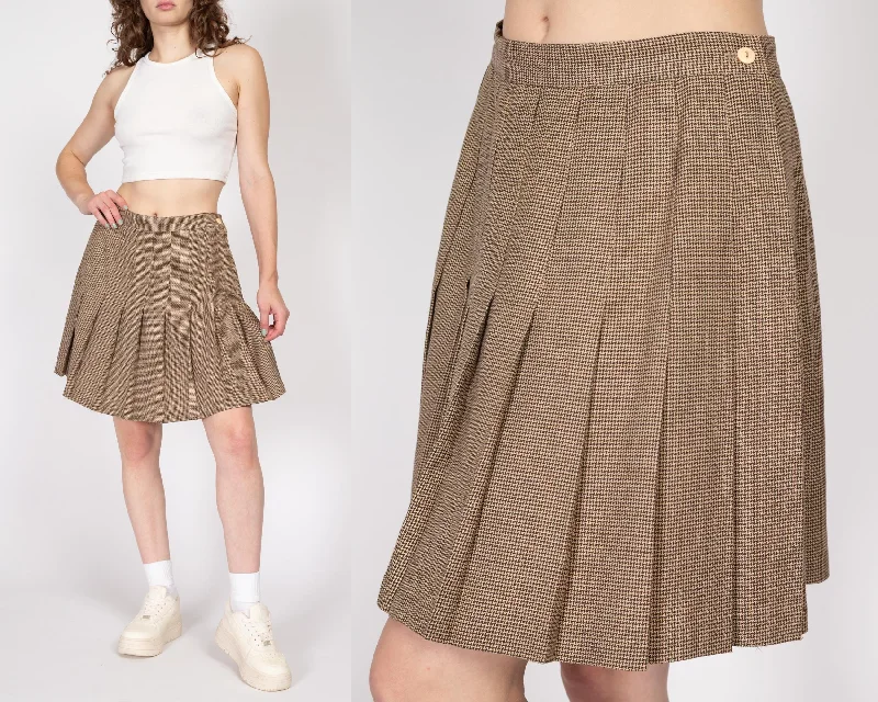 Medium 90s Zig Zag Houndstooth Pleated Mini Skirt 29