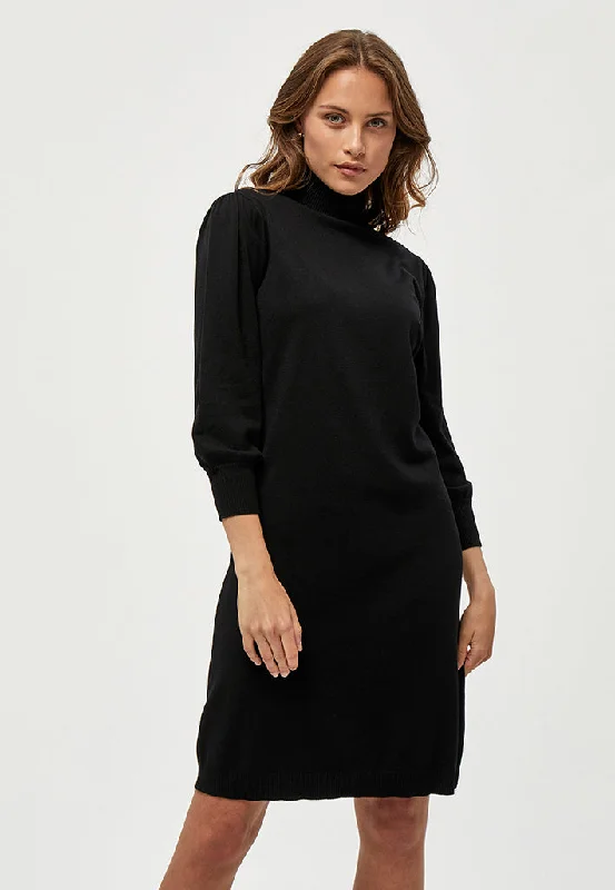 MSMersin Highneck Knit Dress - Black