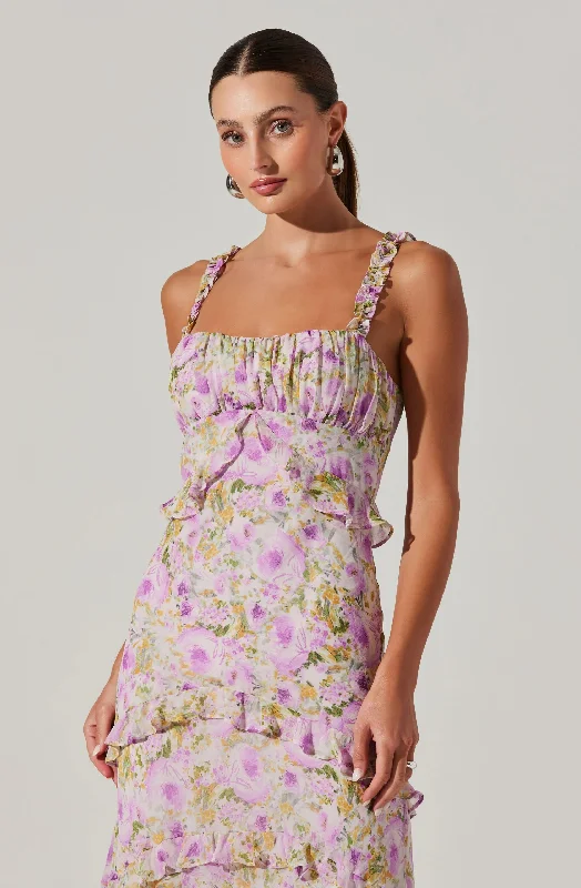 Olina Dress Purple Floral