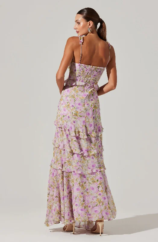 Olina Dress Purple Floral