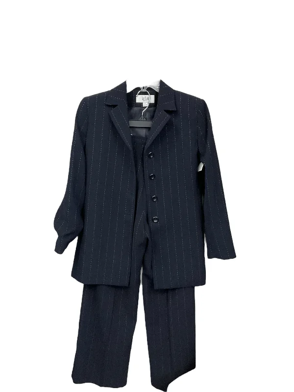 Pants Suit 2pc By Le Suit In Navy, Size: 4petite