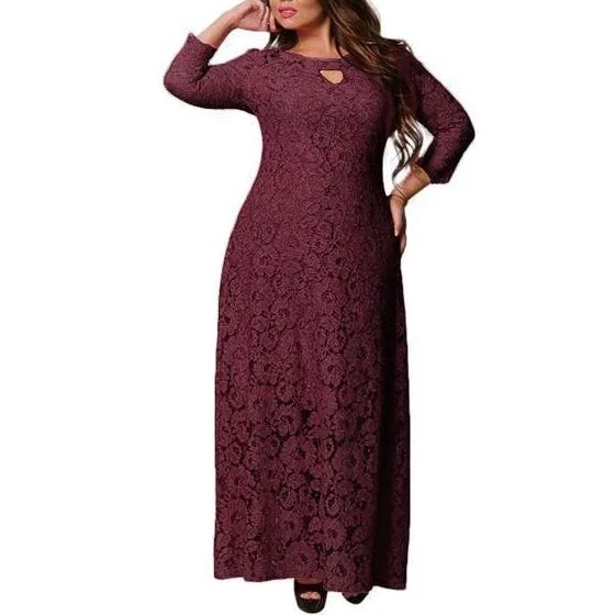 Plus Size Fashion Spring Summer Lace Dress