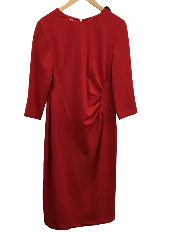 Red Dress Party Midi Maggy London, Size 12