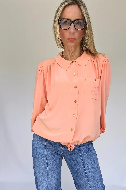 Retro 80s Vintage Peach Blouse