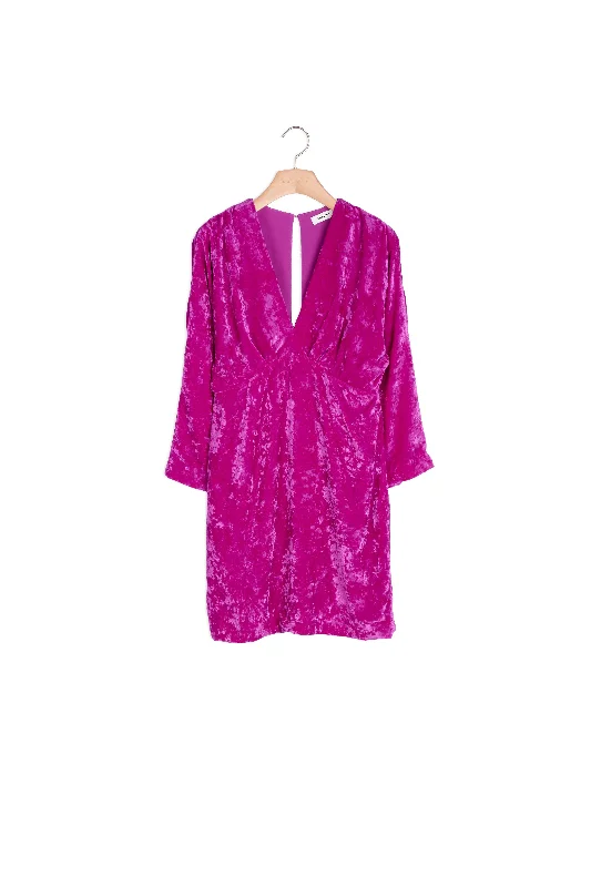 Robe courte en velours frappé