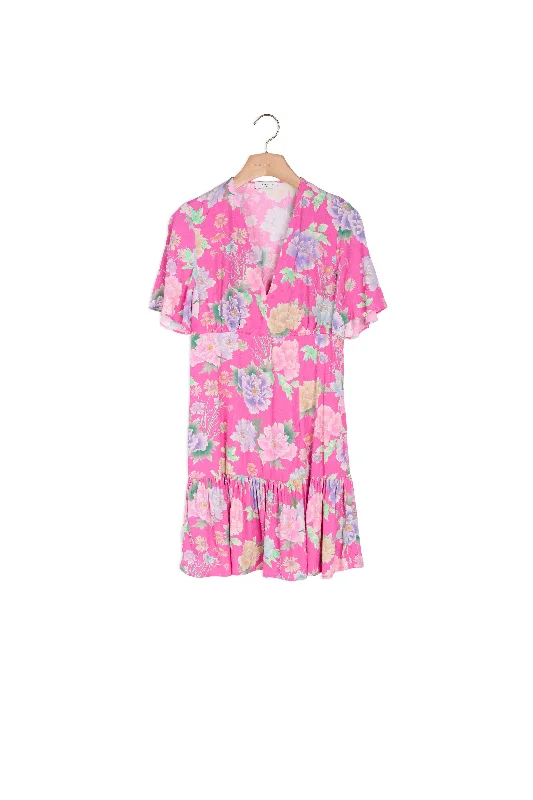 Robe courte en jacquard imprimé