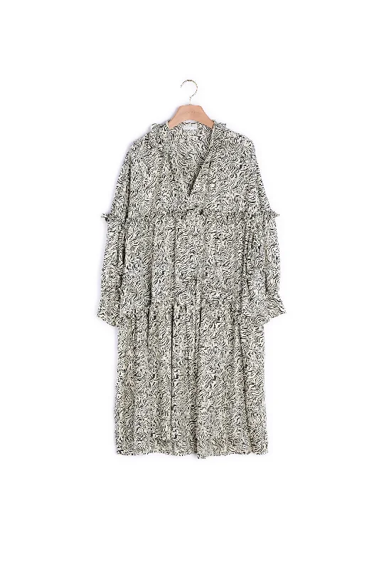 Robe imprimée oversize en soie