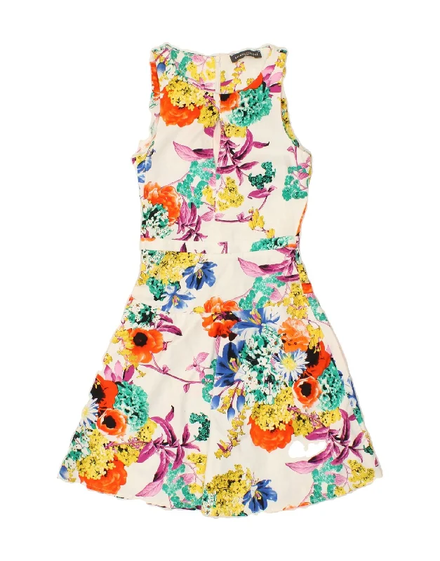 SANDRO FERRONE Womens Sleeveless Sheath Dress UK 4 XS White Floral