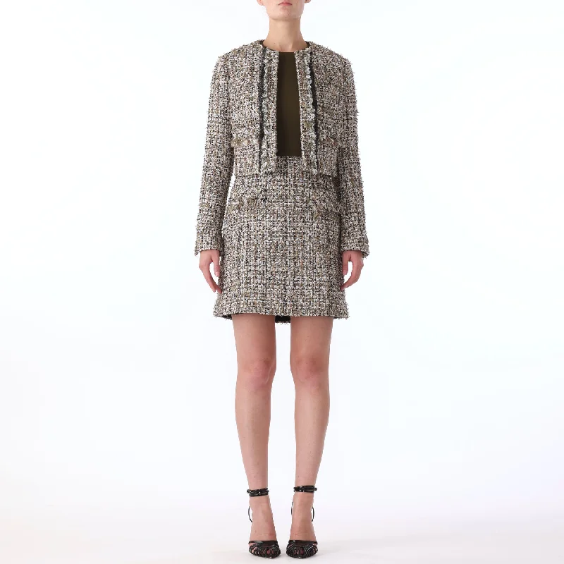 TEXTURE TWEED CROP JACKET