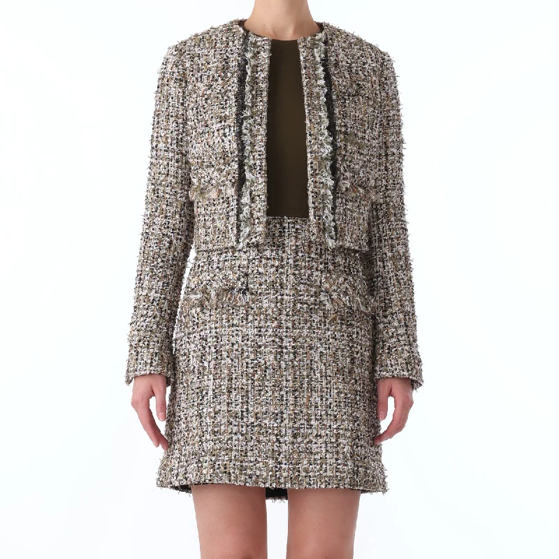 TEXTURE TWEED CROP JACKET