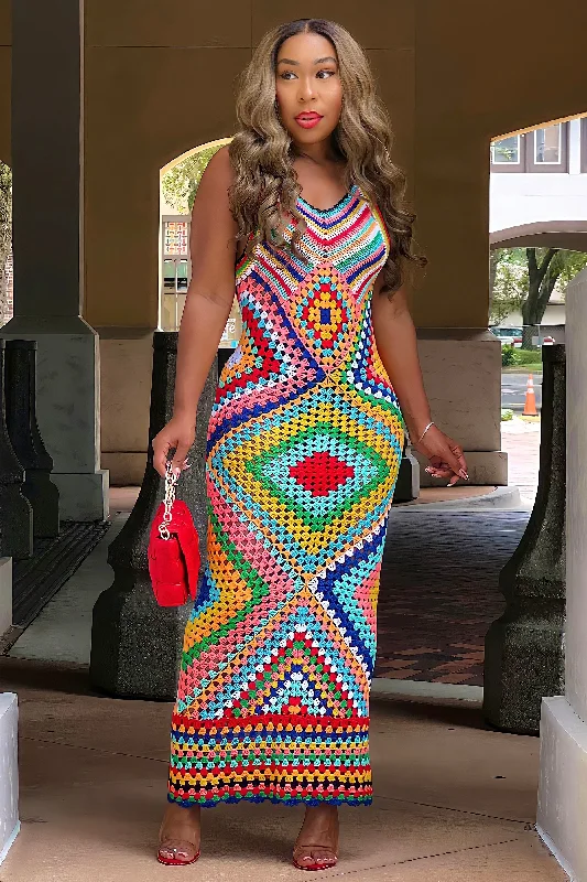 Tierra Sexy Crochet Maxi Dress