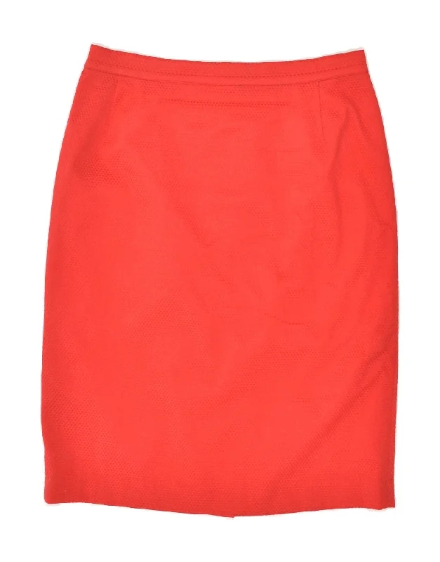 VINTAGE Womens Pencil Skirt EU 40 Medium W30 Red Cotton