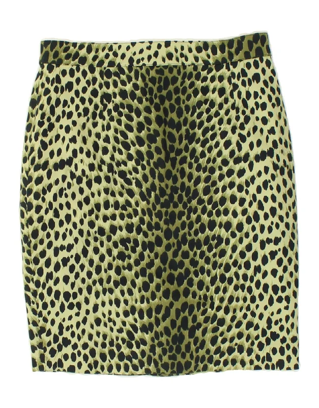 VINTAGE Womens Pencil Skirt W28 Medium Green Animal Print