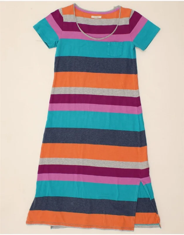 WHITE STUFF Womens T-Shirt Dress UK 10 Small Multicoloured Striped Cotton