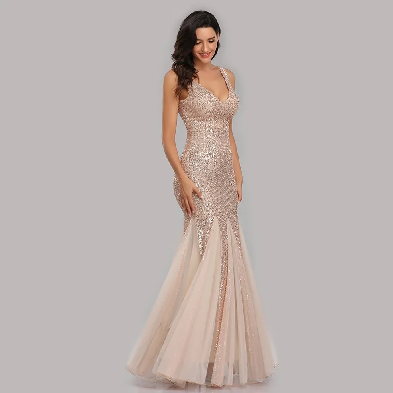 Plus Size V Neck Mermaid Cocktail Dress Long Formal Prom Party Gown Sequins Sleeveless Robe Sexy Evening Vestido Gothic party dresses Plus Size V Neck Mermaid Cocktail Dress Long Formal Prom Party Gown Sequins Sleeveless Robe Sexy Evening Vestido Gothic party dresses